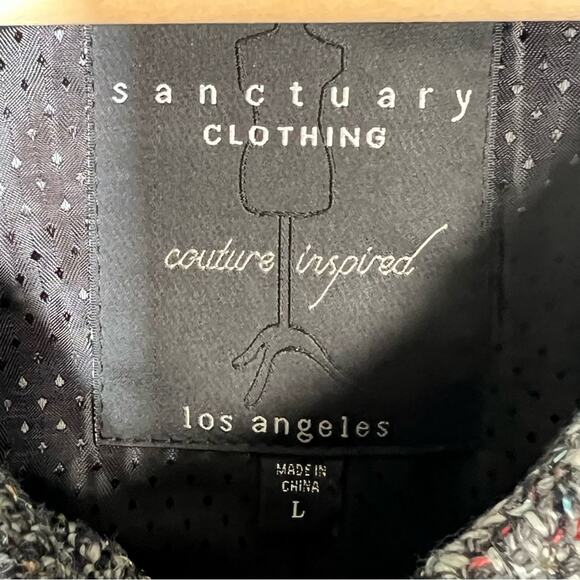 Sanctuary gray tweed full zip casual fall jacket size large L B173H - Picture 3 of 4